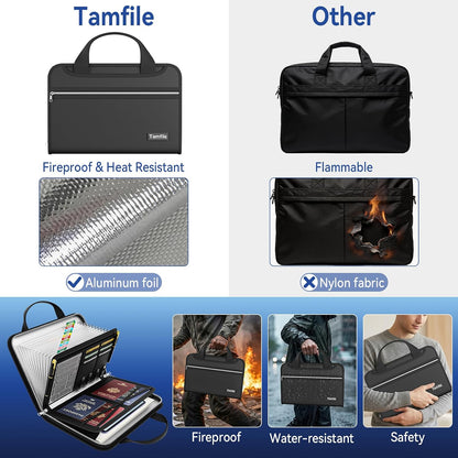Tamfile Fireproof Accordion File Organizer, Expanding File Folder