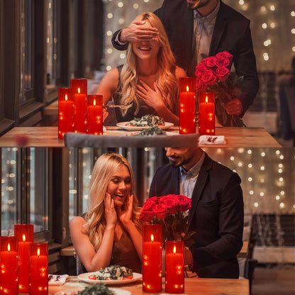 24 Pcs LED Flameless Candles with Remote, 3D Flickering Flame & LED String Lights, Acrylic Clear Cylinder, Timer Function, Romantic Ambience for Home Decor, Party, Wedding (Ivory).