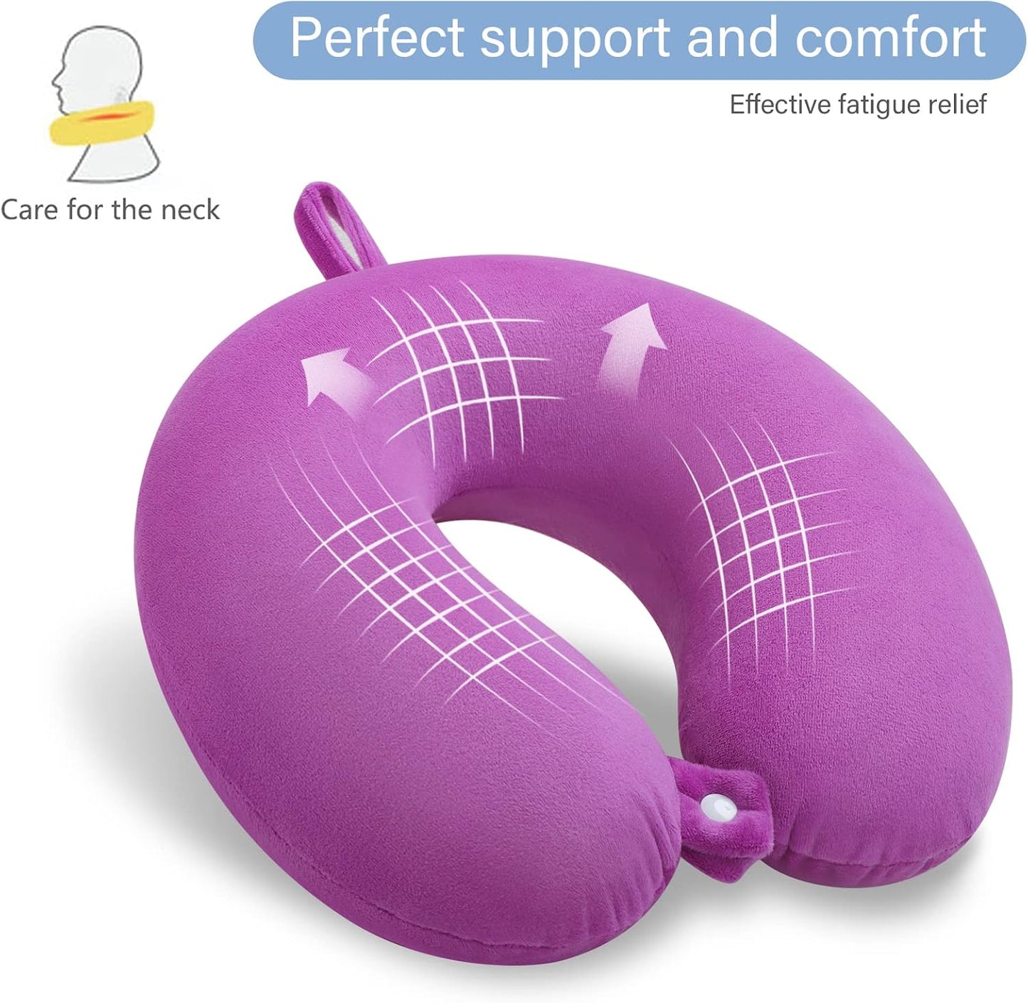 Neck Pillows for Sleeping Travel Pink Travel Pillow Comfortable U Shape Memory Foam Pillows Neck and Head Support Portable Travel Neck Pillow Suitable for Planes, Trains, Self-Driving Cars