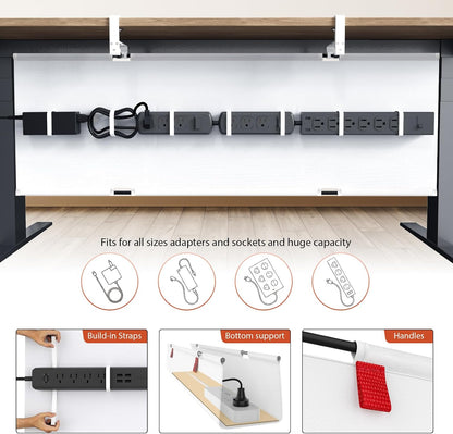 Univivi No Drill Under Desk Cable Management Tray, 36 inch Cable Management