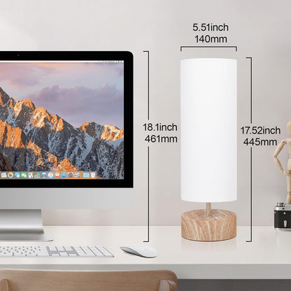 Touch Table Lamp, 3-Way Dimmable Modern Minimalist Accent Bedside Lamp with Cylinder Fabric Shade, Night Light Nightstand Desk Lamp for Bedroom Living Room Kitchen, 9W LED Bulb Included