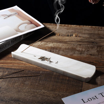 Koville Marble Incense Holder, Incense Holder for Sticks, Incense Sticks Holder Ash Catcher for Meditation Yoga SPA, Natural Stone Incense Burner, Home Table Decor (Grey)