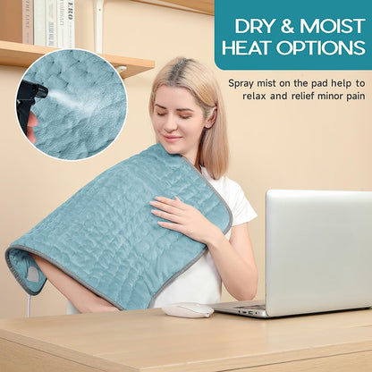 Heating Pad for Period Cramps, Heating Pad for Back/Neck/Shoulder Muscle Pain, 6 Heating & 4 Timer Setting, Auto Shut Off, Dry/Moist Heat & Machine Washable, Birthday Christma s Gifts for Women Mom