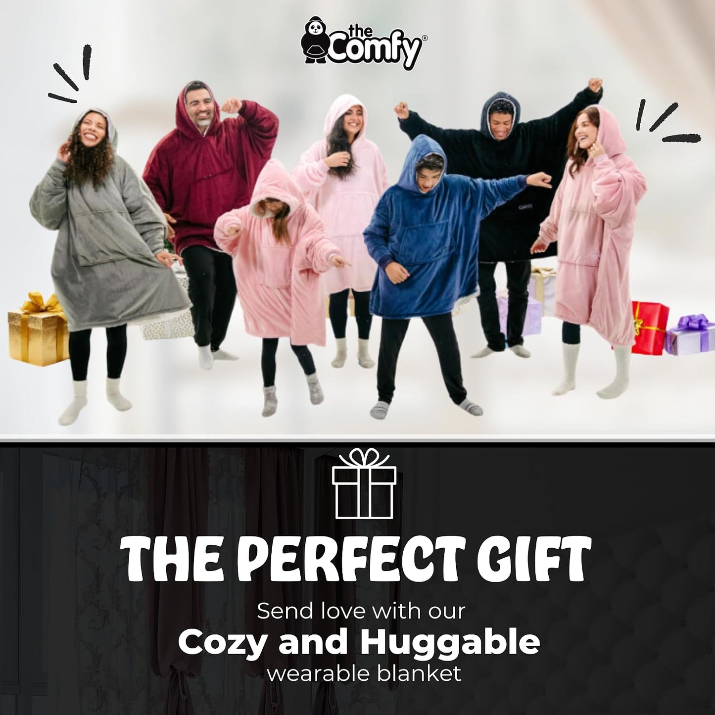 THE COMFY Original | From Shark Tank | Patented | Oversized Sherpa Wearable Blanket Hoodie| Gift for Women & Men | One Size