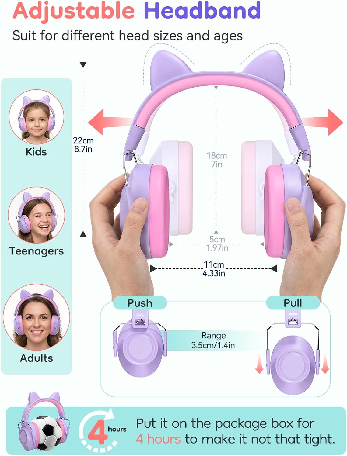 Dr.meter Ear Muffs for Noise Reduction: 27.4SNR Noise Cancelling Headphones for Kids Adults, EM100 Adjustable Hearing Protection Earmuffs for Monster Jam, Autism Sensory, Concerts, Fireworks
