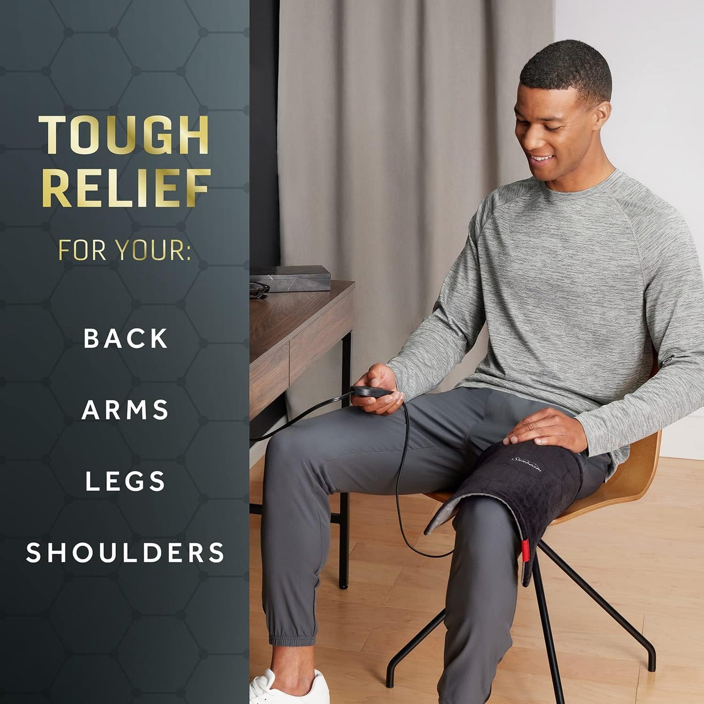 Sunbeam AdvancedHeat King-Sized Heating Pad, Sunbeam Heating Pad for Tough Pain Relief