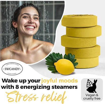 Shower Steamers Aromatherapy Birthday Gifts for Women - SWCANDY 8 Pcs Travel Essentials, Hotel Shower Spa Holidays Mom Wife Grandma Sister Her Self Care Relaxation with Natural Essential Oils Home