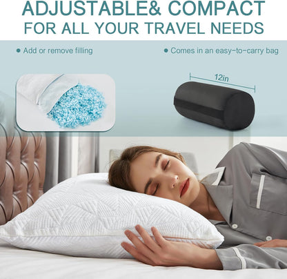 BETU Cooling Pillow Queen Size, Shredded Memory Foam Pillow for Hot Sleepers, Adjustable Firm Soft Support Pillows, Cool Bed Pillows for Side Back Stomach Sleeping Sleepers, gifts for boyfriend, White