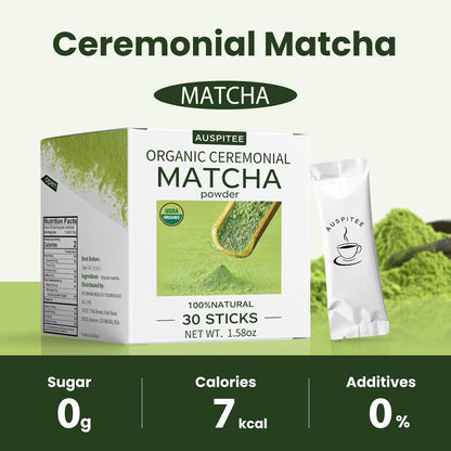 Matcha Latte Green Tea Powder Single Pack, Premium Barista Science Blend - Individual Matcha Bags (20)