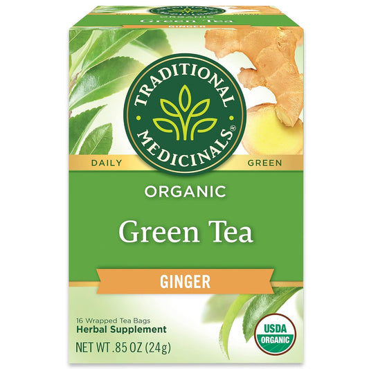 Traditional Medicinals Organic Green Tea Ginger, 16 Tea Bags