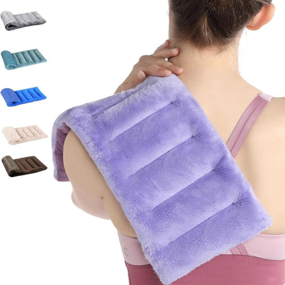 SuzziPad Microwavable Heating Pads for Neck and Shoulder Back Discomfort, 7x16 Fatigue Soothing Heated Pad Microwave, Moist Hot Packs, Unscented Heat Pack for Aches, Sore Muscle, Gray