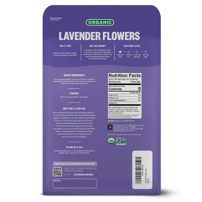 FGO Organic Dried Lavender Flowers, Extra Grade Dried Buds, Imported from France for Culinary or Sachet Bags, 4oz, Packaging May Vary (Pack of 1)