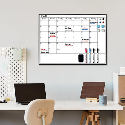 Weekly Planner Whiteboard 16"x12" with Handle | Magnetic Dry Erase Weekly Calendar with Aluminum Frame, Portable Hanging Board for Wall, Door, Desktop, 2 Markers & Magnets
