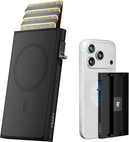 Magnetic Wallet for MagSafe, Pop-Up, RFID, Carbon Fiber-Style Texture
