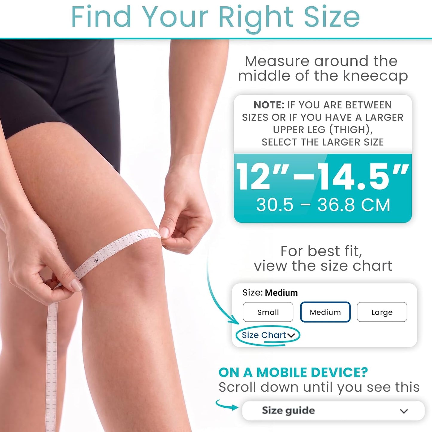 Vive Dual Patellar Tendon Support Strap - Knee Stability Brace for Men & Women, Patella Stabilizer Band for Pain Relief & Mobility, Meniscus, Tendonitis, Running, Arthritis, Injury Recovery (Medium)