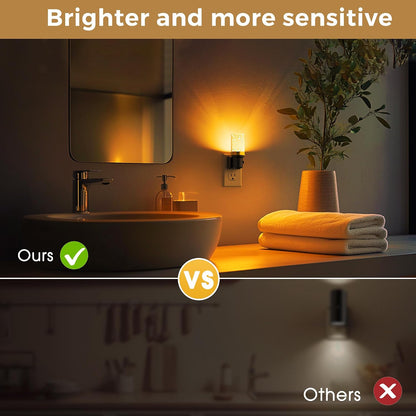 L LOHAS LED Night Light, Dimmable Night Lights Plug into Wall, Automatic Night Lights Plug in with Auto Light Sensor,Adjustable Brightness Amber LED Night Light, for Bedroom Hallway Home Decor