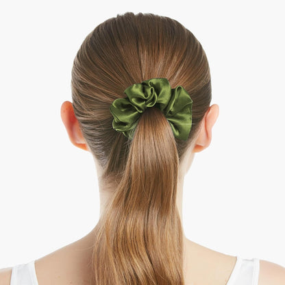 LILYSILK Silk Hair Scrunchies / Ties for Frizz & Breakage Prevention, 100% Mulberry, No Damage, Elastic ponytail Holders, 1Pc, Coffee - Colors B