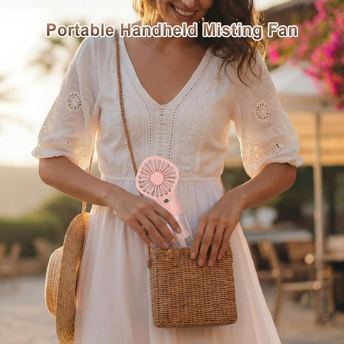 Misting Fans Portable Handheld Rechargeable, Spray Fan