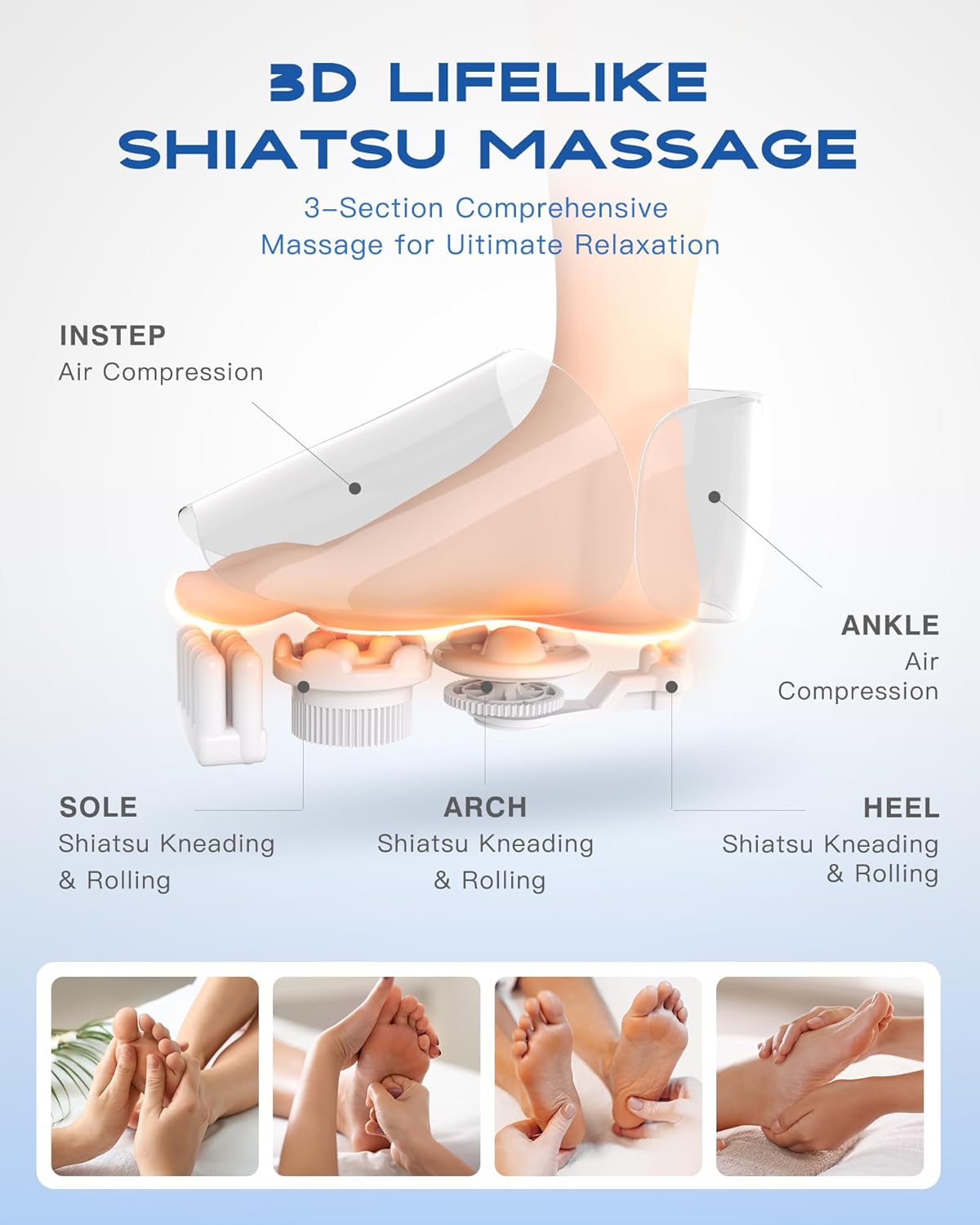 KINGJOY Foot Massager with Heat for Neuropathy, [2026 Upgraded], Deep Kneading Shiatsu Foot Massager for Plantar Fasciitis, Fits Up to Men Size 14, Ideal for Seniors and Family Daily Care