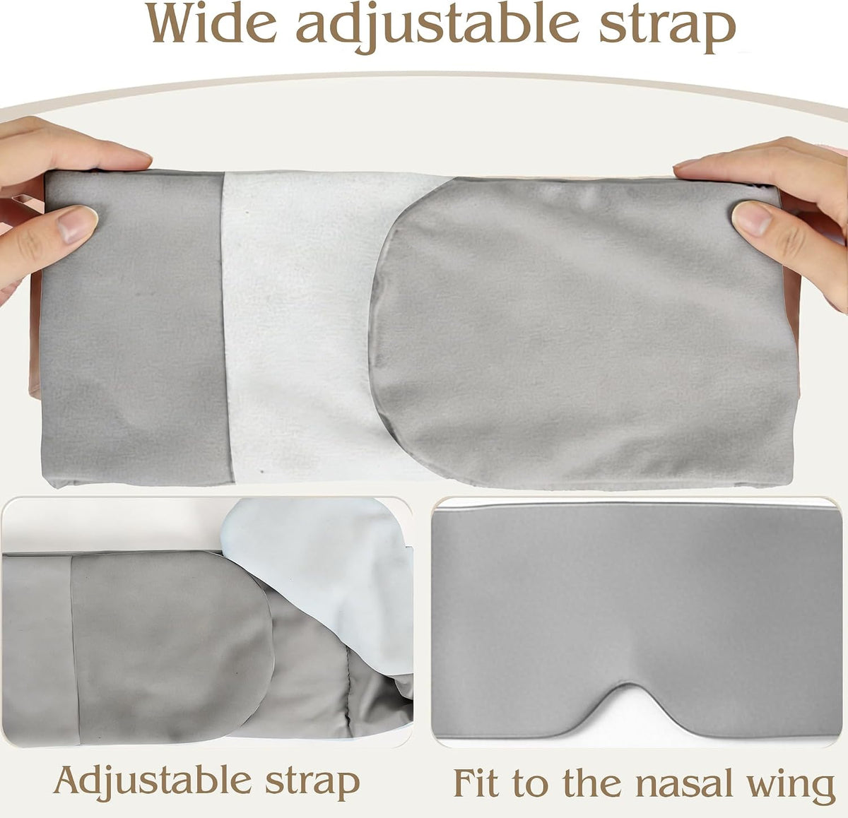 Weighted Sleep Mask for Side Sleepers, 100% Blackout Eye Mask for Sleeping with Adjustable Strap, Dual-Sided Cooling Silk & Warm Cotton Blindfold, Zero Pressure Eye Cover for Travel, Nap & Yoga