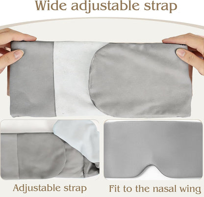 Weighted Sleep Mask for Side Sleepers, 100% Blackout Eye Mask for Sleeping with Adjustable Strap, Dual-Sided Cooling Silk & Warm Cotton Blindfold, Zero Pressure Eye Cover for Travel, Nap & Yoga