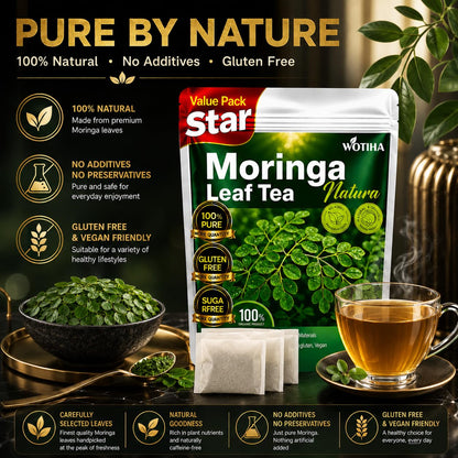WOTIHA 60 Count Premium Lemon Balm Tea Bags - 100% Pure Natural Leaves, Lemony Citrusy Flavor, Supports Calming & Digestion, Caffeine-Free, Additive-Free, Sugar-Free, Vegan Non-GMO
