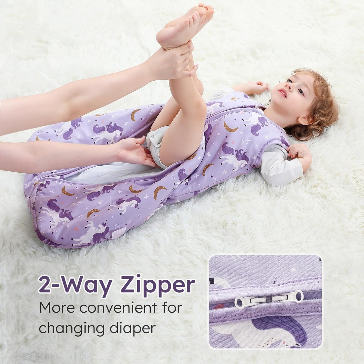 Yoofoss Baby Sleep Sack Baby Wearable Blanket 100% Cotton 2-Way Zipper Toddler Sleeping Sack
