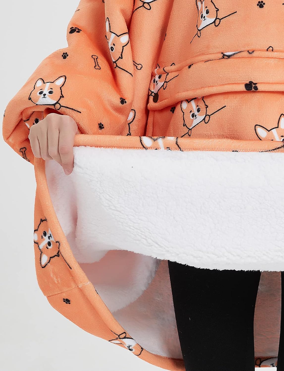 KFUBUO Wearable Blanket Hoodie for Adults Sherpa All Patterns Cat Oversized Sweatshirt Blanket with Pockets for Women