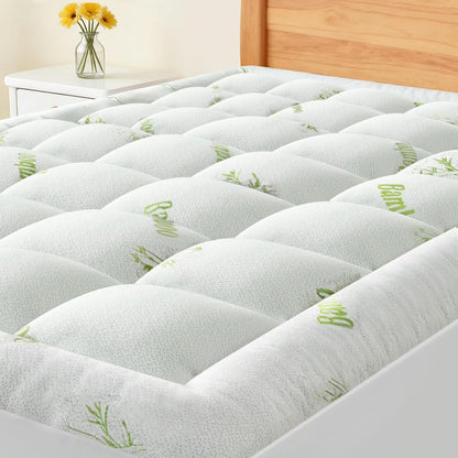 OLIXIS Twin Bamboo Viscose Mattress Topper, Cooling Breathable Bed Pad | OEKO-TEX Certified,Bamboo viscose ultra soft & cooling,Deep pockets fit 8-16" mattresses, Wick moisture for hot sleepers