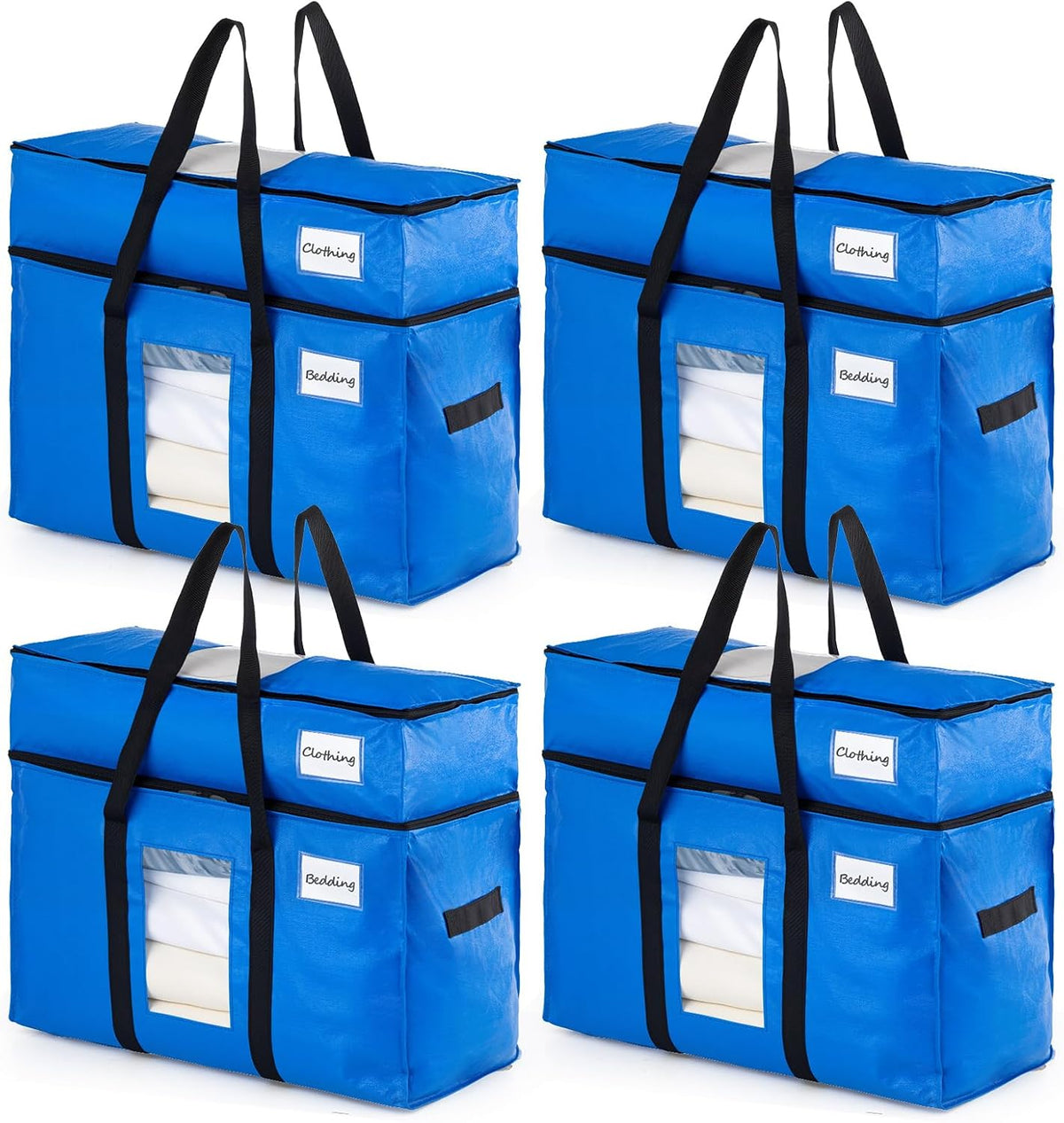 TAILI Blue Extra Large Moving Bags,Storage Bags with Visible Window