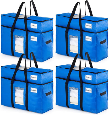 TAILI Blue Extra Large Moving Bags,Storage Bags with Visible Window