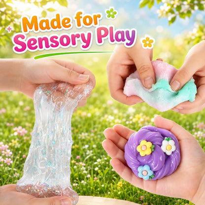 WATERELF Galaxy Putty Slime for Kids - Children's Day Gift, Fidget Sensory Artistic Therapy Putty Toys for Boys Girls Adults, Stress Relief Non-Sticky, 3.11 Inch 3.2 Oz – Golden/Red