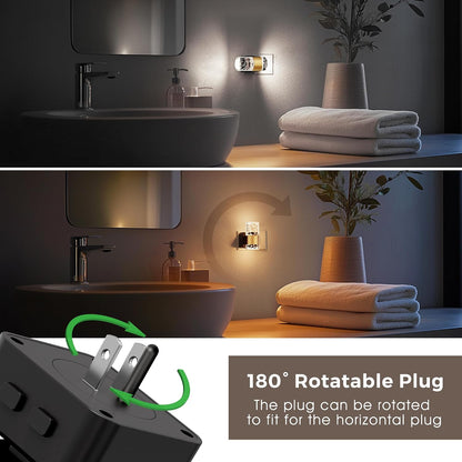L LOHAS LED Night Lights Plug into wall, Amber Night Light with Adjustable Brightness, Plug in NightLight with Auto Light Sensor, Wall Sconce-Style Design Night Light for Bathroom,Hallway, 2 Pack