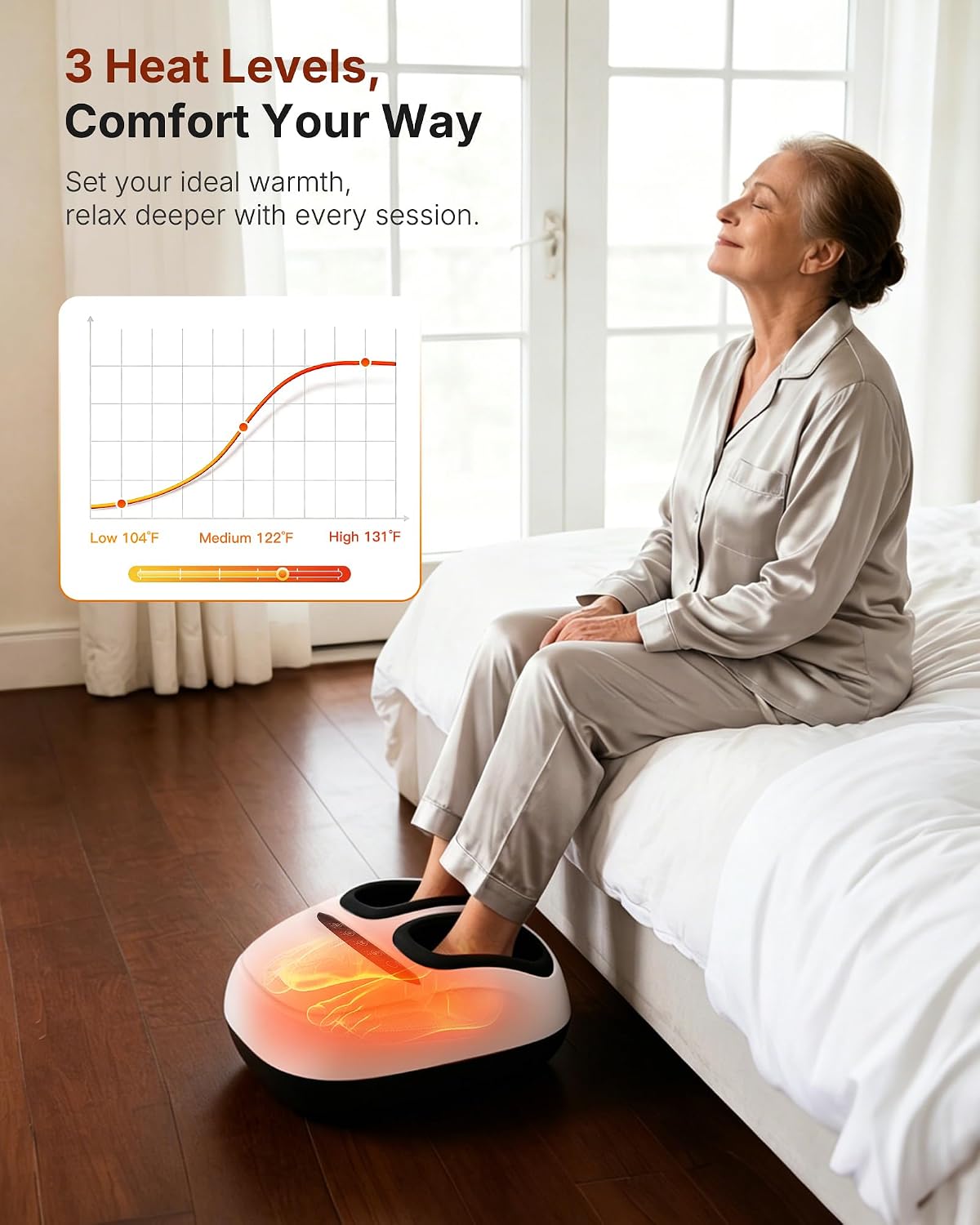 KNQZE Shiatsu Foot Massager with Heat, Compression, Deep Kneading Foot Massage for Plantar Fasciitis Relief, Remote Control, Multi Massage Modes, Auto Shut-Off Timer, FSA Eligible, Gifts for Women Men
