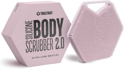 TOOLETRIES Premium Silicone Body Scrubber 2.0, Hygienic Loofah Alternative, Exfoliating Shower Scrubber for Sensitive Skin, Quick Drying & Long-Lasting Bathroom Essentials for Men & Women - Charcoal