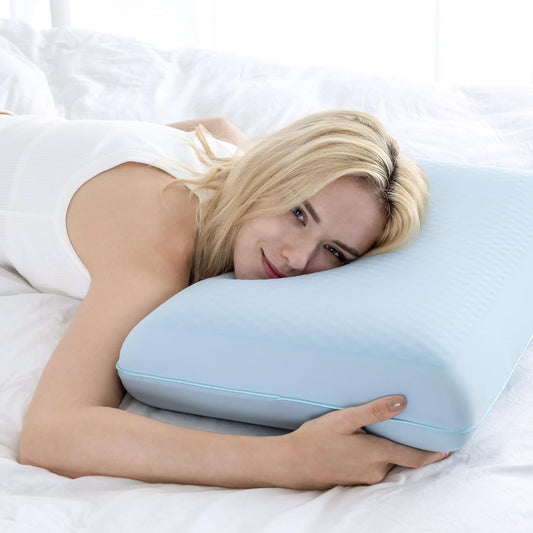 EGOHOME Cooling Gel Memory Foam Pillow - Reversible Cooling Cover, Neck Support for Side, Back and Stomach Sleepers, Removable & Machine Washable, All-Season Comfort, Standard Size, Purple