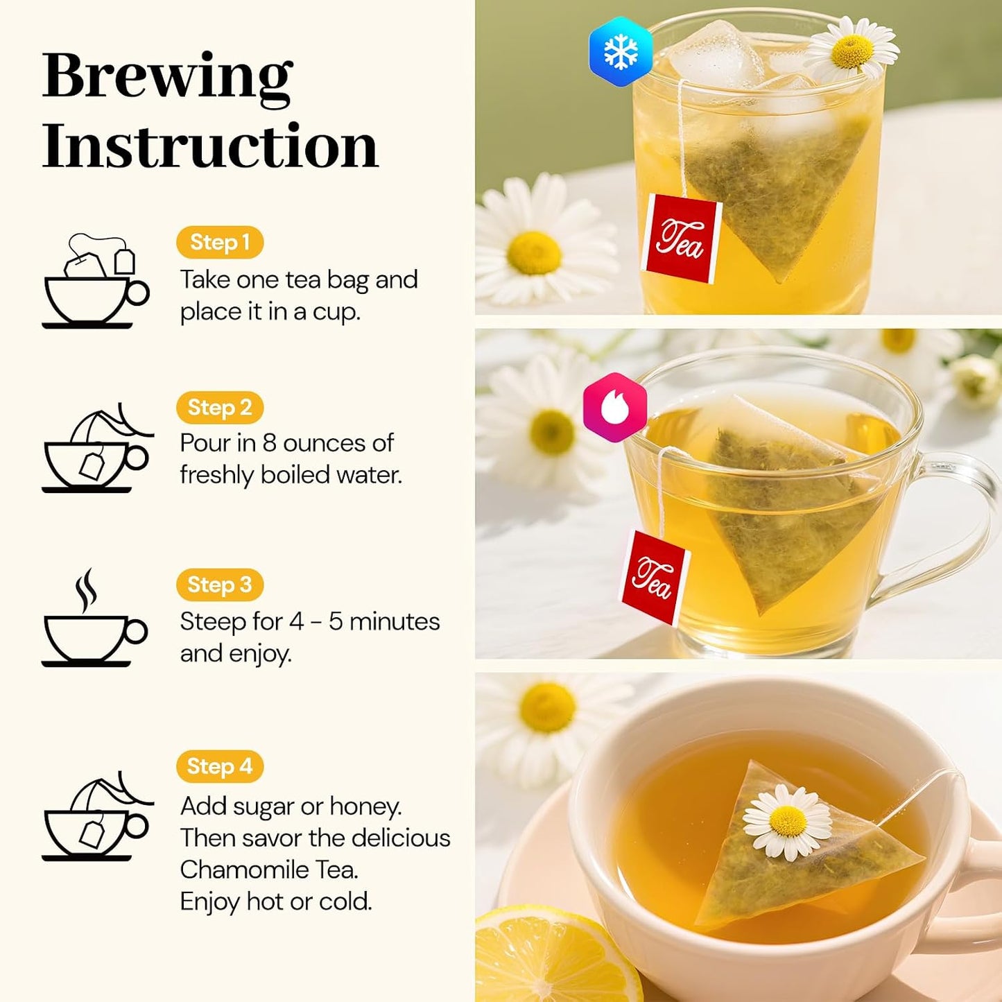 Peppermint Tea, 50 Tea Bags - Pure Peppermint Leaves, Caffeine Free Mint Herbal Tea Bags - Supports Healthy Digestion, Wellness & Refreshment (50 Counts, Pack of 1)