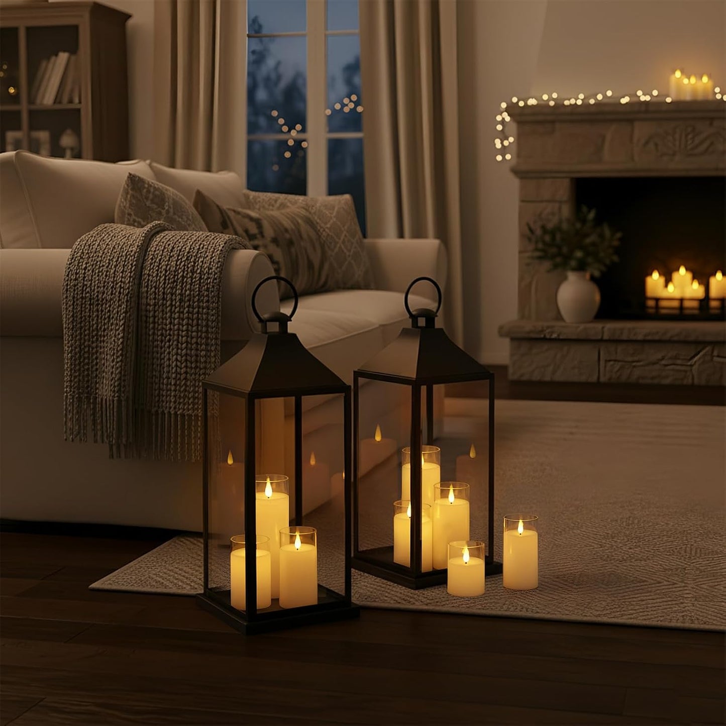 Homemory Gray Flickering Flameless Candles, Battery Operated Acrylic LED Pillar Candles with Remote Control and Timer, Halloween Decor, Set of 5