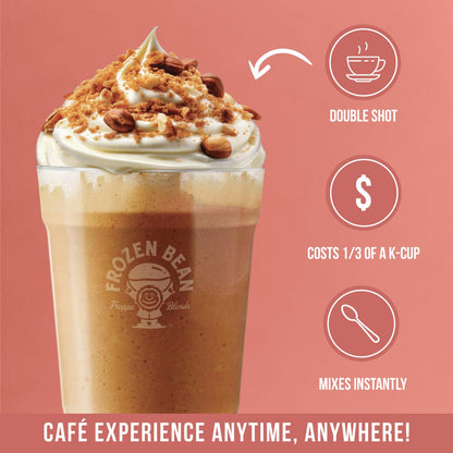The Frozen Bean Vanilla Bean Frappe & Latte Instant Mix (10 Sticks), Made with Arabica Coffee, Double Shot Caffeine, Low Sugar & Premium Ingredients, Hot, Iced, or Blended Drinks
