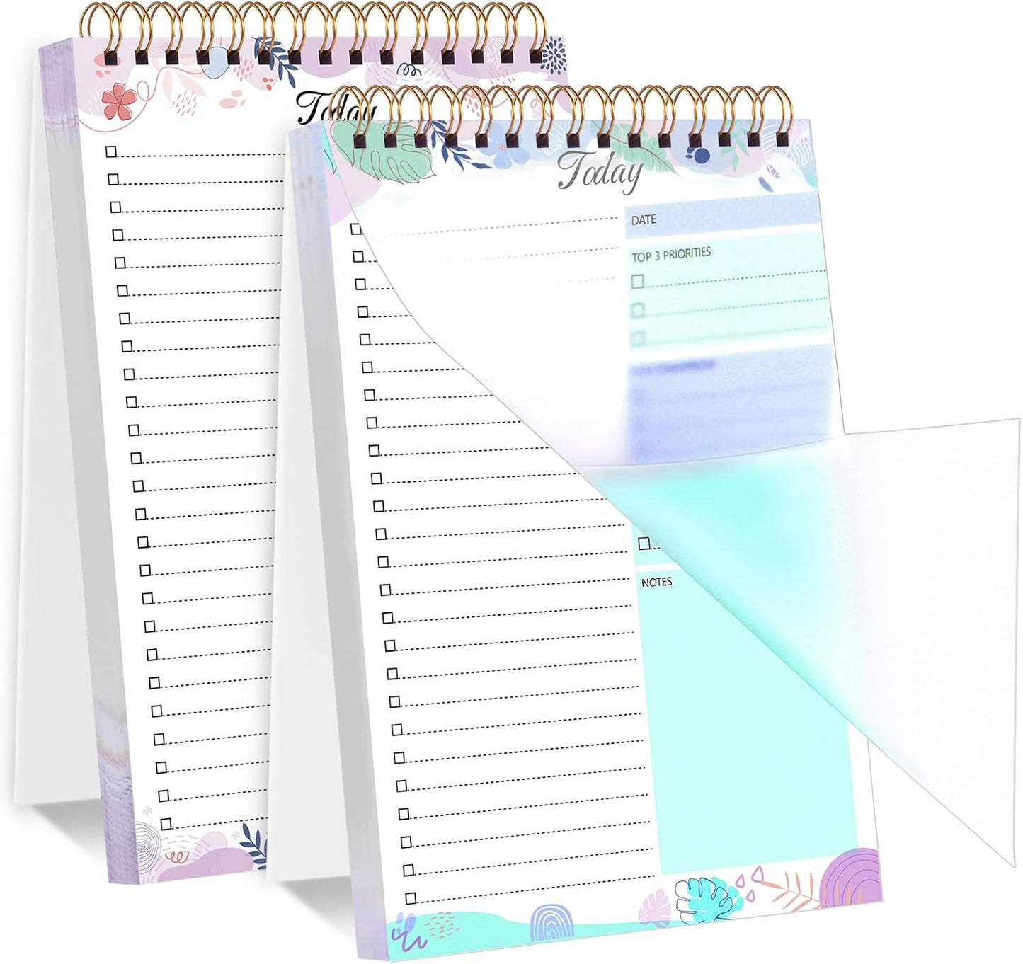 2 Packs To Do List Notepad, 104 Pages To Do List Notebook A5 Undated Daily Planner Notepad with Task Checklist Home Office School Supplies