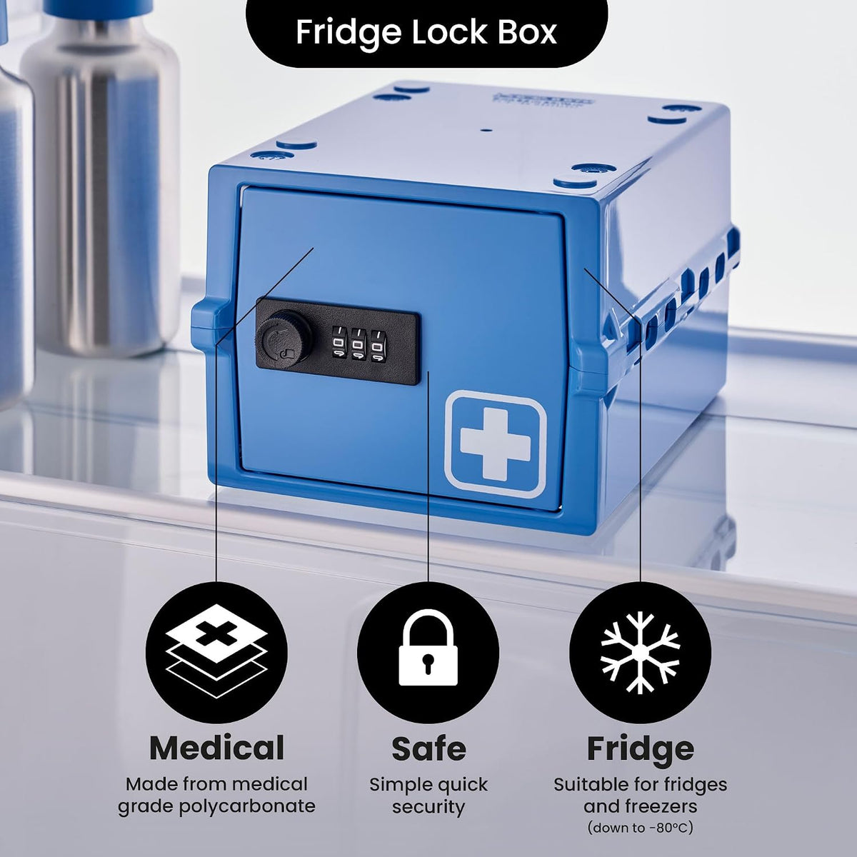 Lockabox Mini™ | Small Lock Box with Combination Lock (Half Letter Sized) | Mini Lockable Box for Small Medicines, Snacks & Mobile Phones | External Size 8.8 x 6.1 x 4.7 Inches (Crystal)