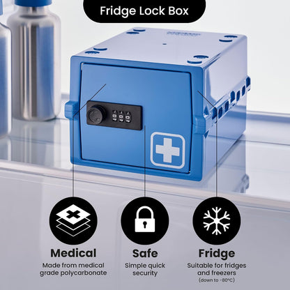 Lockabox Mini™ | Small Lock Box with Combination Lock (Half Letter Sized) | Mini Lockable Box for Small Medicines, Snacks & Mobile Phones | External Size 8.8 x 6.1 x 4.7 Inches (Crystal)