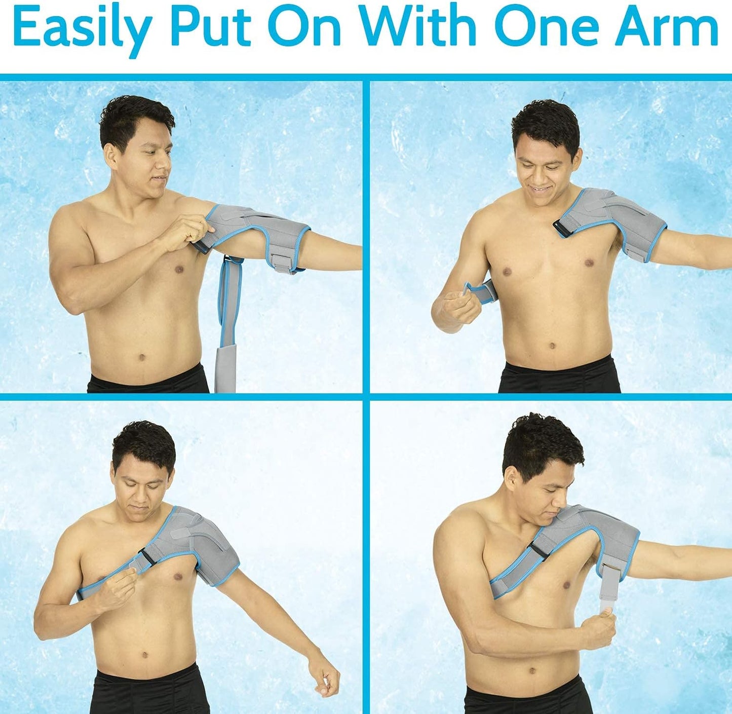Arctic Flex Shoulder Ice Pack Brace - Cold Reusable Cool Gel Wrap, Hot Therapy - Immobilizer Compression Stability Support for Tendonitis, Dislocated Joint, Left and Right Rotator Cuff Arm Pain Relief
