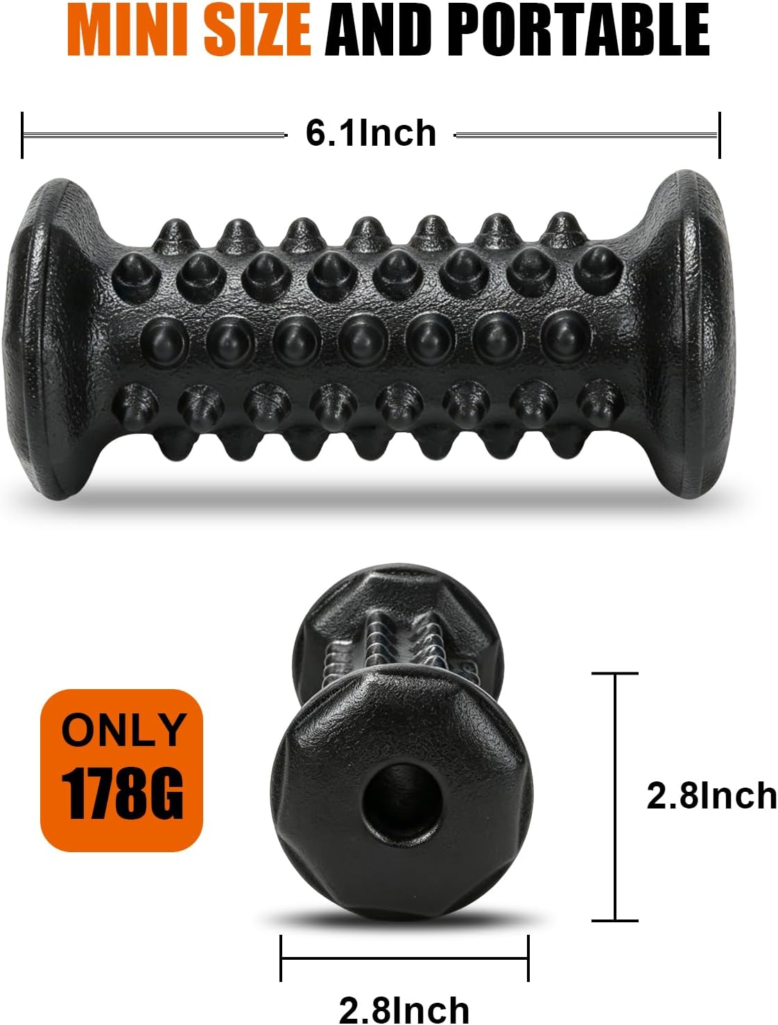 Foot Massager Roller for Plantar Fasciitis, Portable Reflexology Tool | Deep tissue massage for feet, calf, arch and heel pain. for plantar fasciitis relief, home, office and travel use