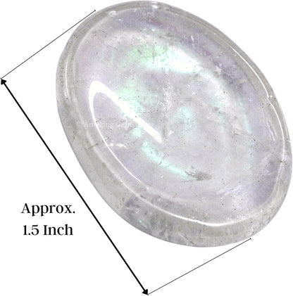 Amazing Gemstone Labradorite Thumb Worry Stone, Anxiety Stone, Healing Crystals - Piedra Crystal Fidget for Gift, Meditation, Calming, Relaxation, Stress Relief - Colors C