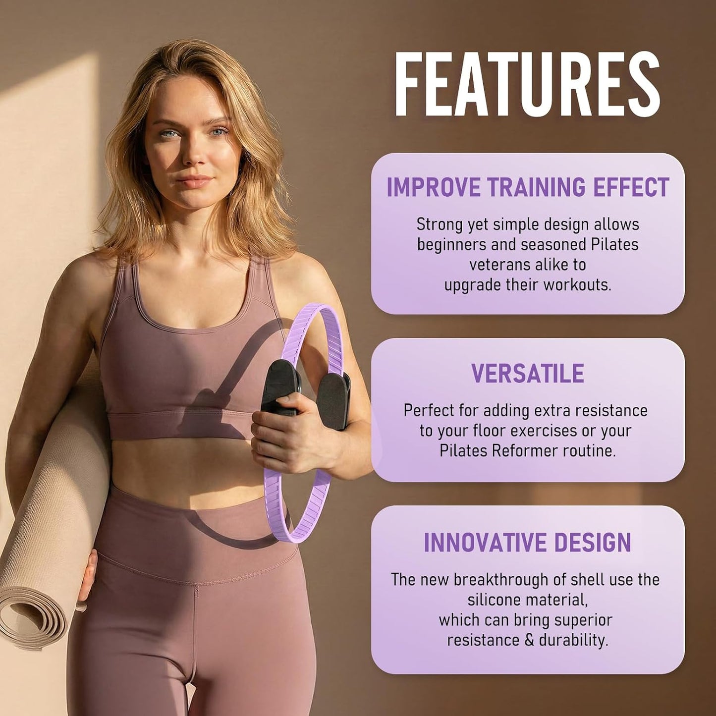 JKSHMYT Pilates Ring Fitness Circle for Women, Pilates Equipment – 14.5" Home Magic Exercise Workout, Better me Pilates Essentials Starter Set for Beginners Toning Shape Full Body