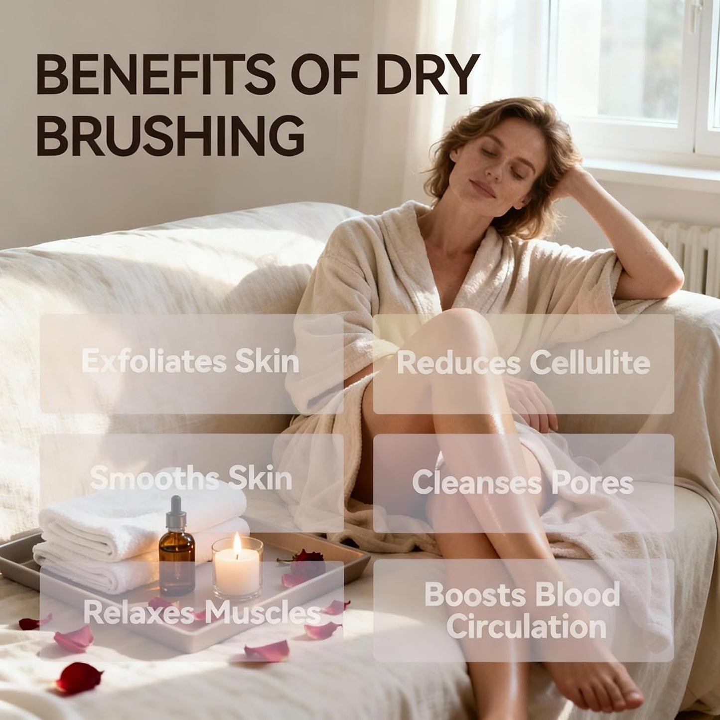 SURDOCA Dry Brush, Body Exfoliating Scrubber, Bath Shower Brushes for Improve Circulation, Cellulite and Lymphatic Remover