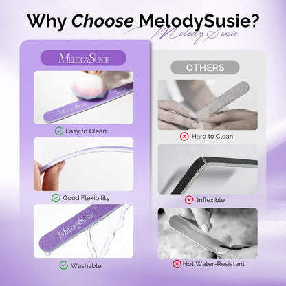 MelodySusie 16Pcs Professional Nail Buffer Kit,Nail Files and Buffers,Nail Buffer Block,Nail Brush, Nail File Buffers Kit for Natural Nails,DIY,Home Use,Salon（100/180 Grit）
