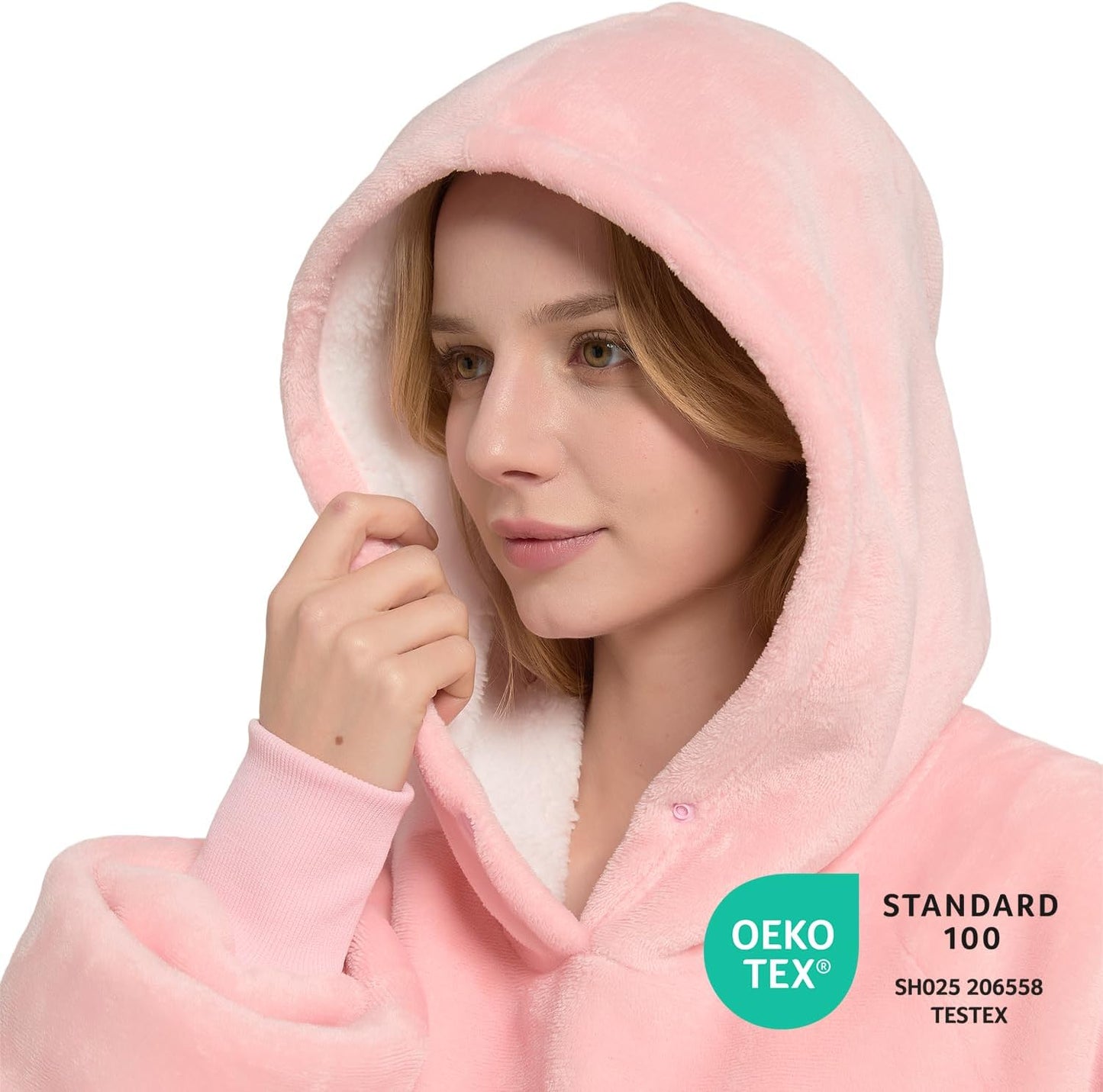 Krifey Wearable Blanket Hoodie, Oversized Sherpa Hooded Blanket for Adults | Soft sherpa fleece with sleeves and pocket; oversized fit for lounging, WFH, camping, Christmas and white elephant gifts.