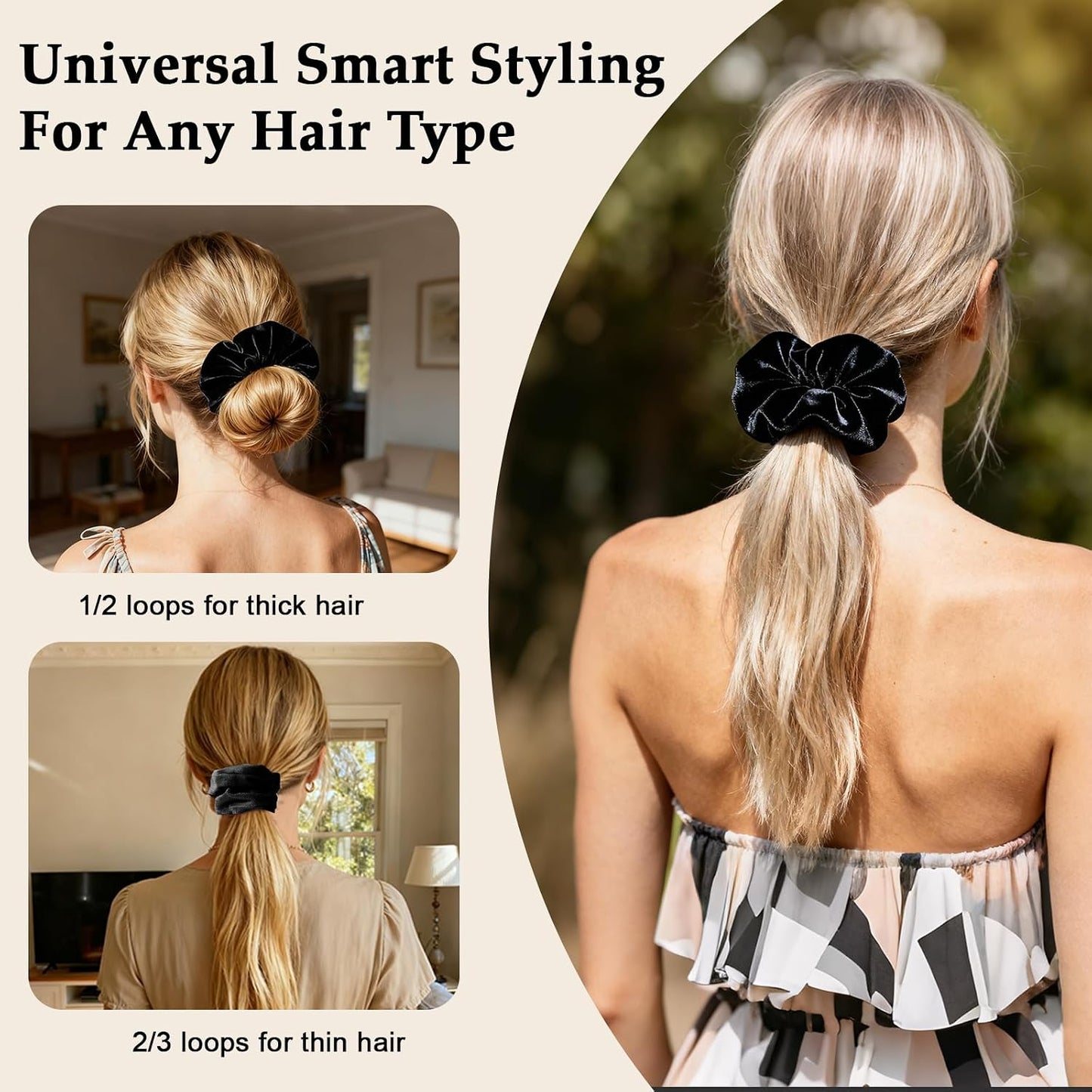 Satin Scrunchies for Women – 8PCS Blush & Brown Silk Hair Ties Set – No Crease, Frizz-Free, Gentle Elastic Hair Bands, Soft & Stylish Everyday Hair Accessories Gifts